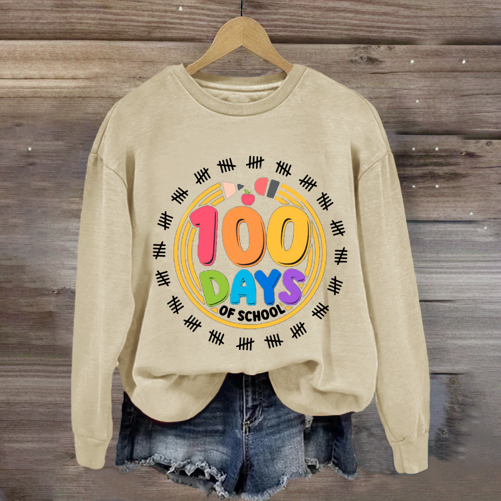 100 Days Of School Pencil Circle Sweatshirt