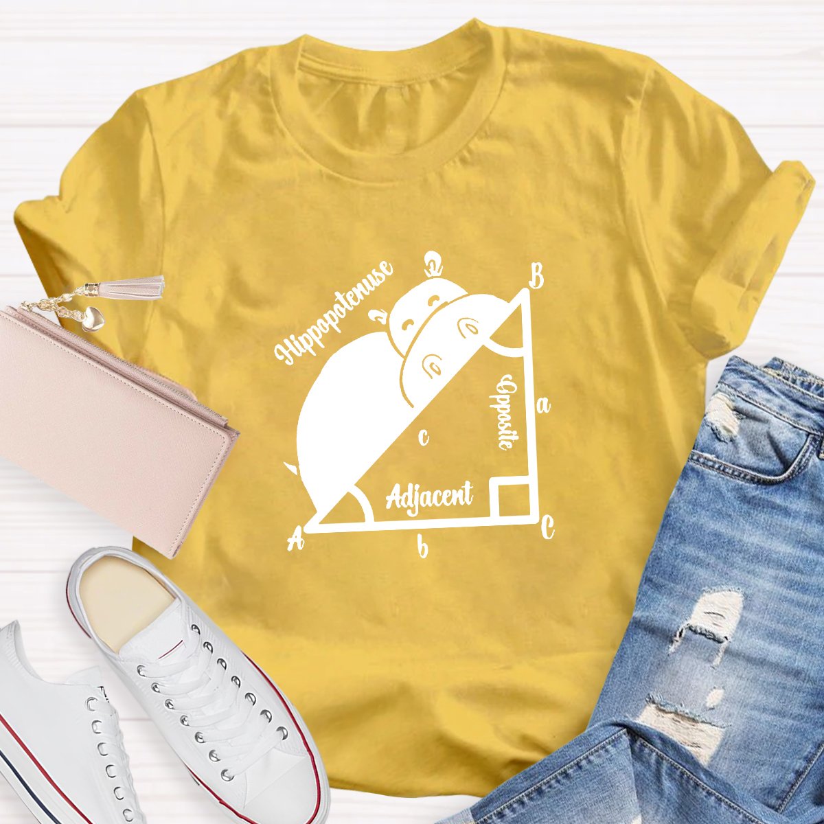 Hippo Hippotenuse Angle Function Teacher Shirt