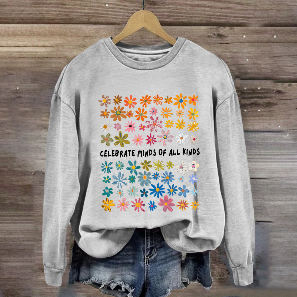 Celebrate Minds of All Kinds Floral Special Education Sweatshirt