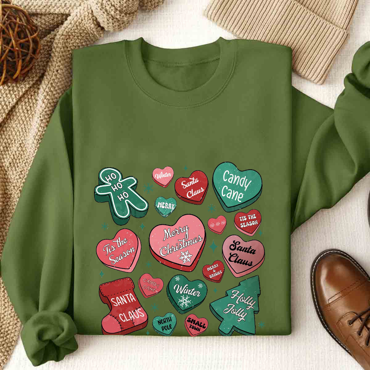 Candy Hearts Christmas T-Shirt