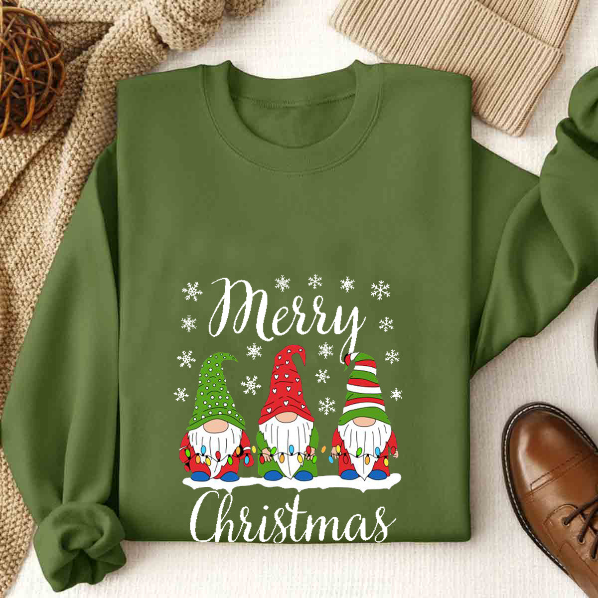 Merry Christmas Three Gnomes Sweatshirt