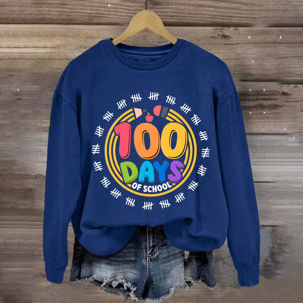 100 Days Of School Pencil Circle Sweatshirt