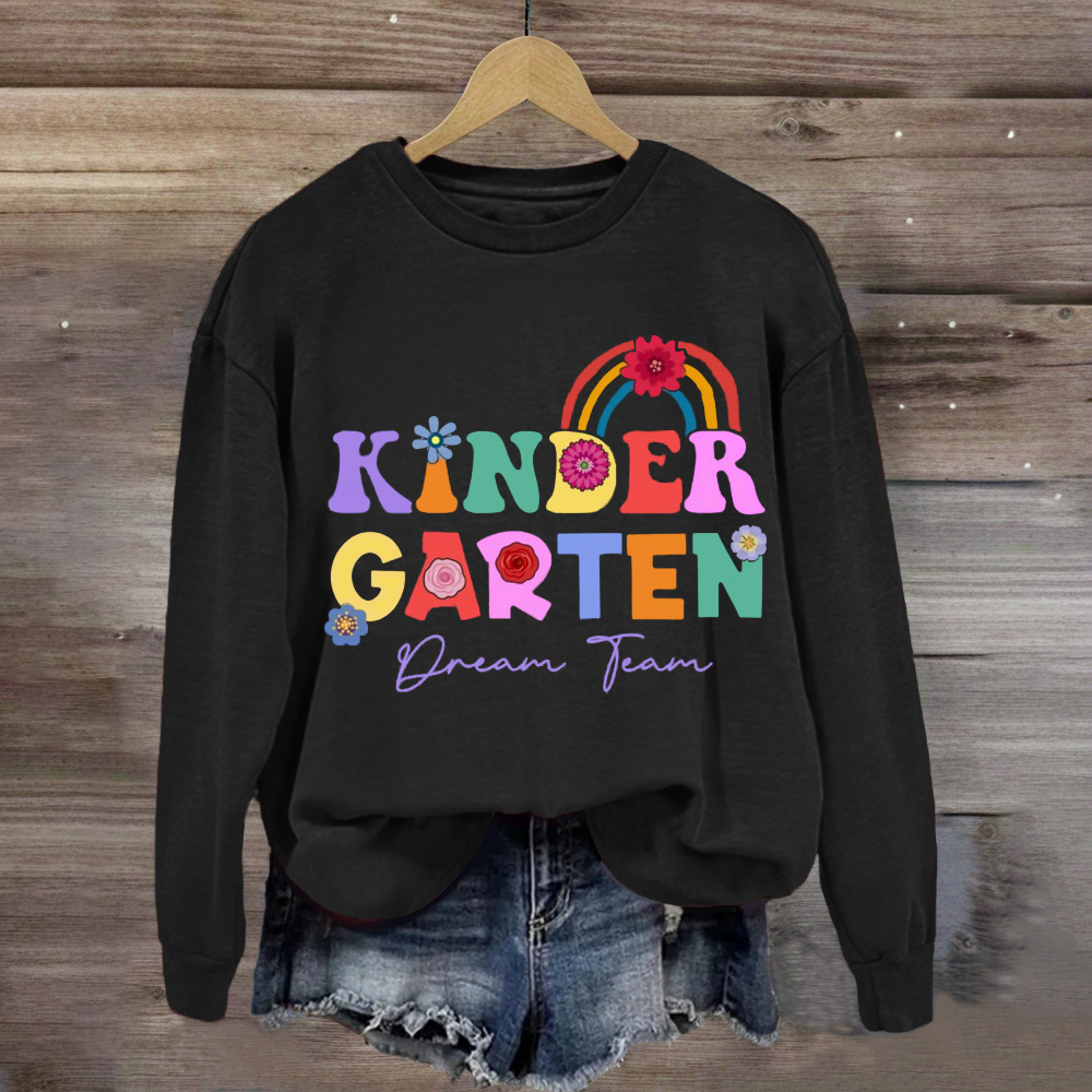 Personalized Grade Dream Team Floral Rainbow Sweatshirt