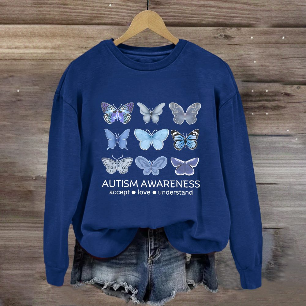 Autism Awareness Butterfly Teacher Sweatshirt