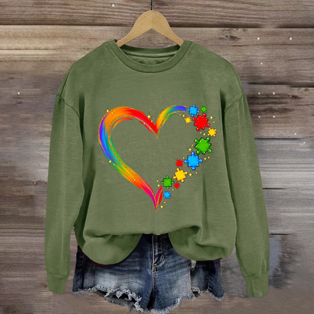 Rainbow Heart Accept Understand Love Sweatshirt