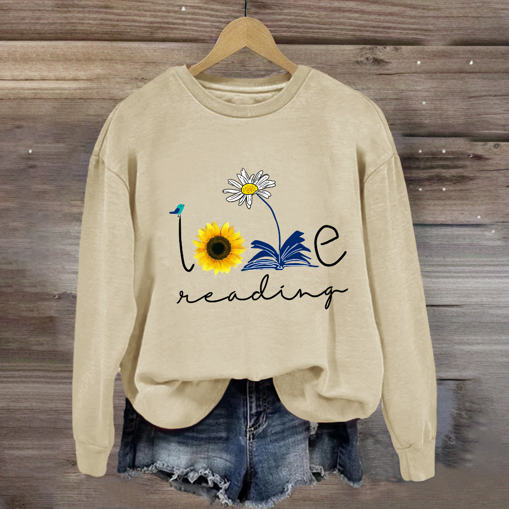 Loving Reading Daisy Books Sweatshirt