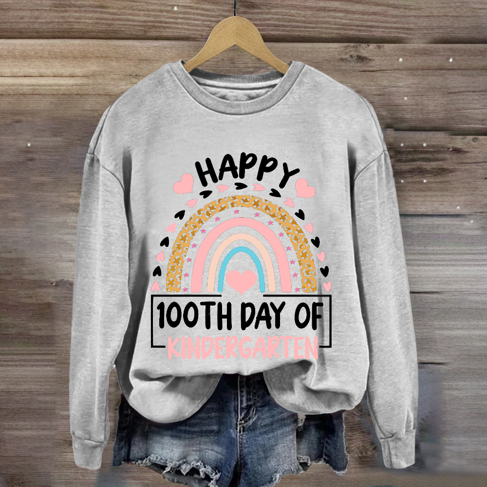 Happy 100th Day of Kindergarten Rainbow Sweatshirt