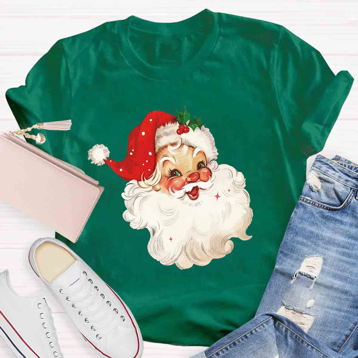 Red Vintage Santa T-Shirt