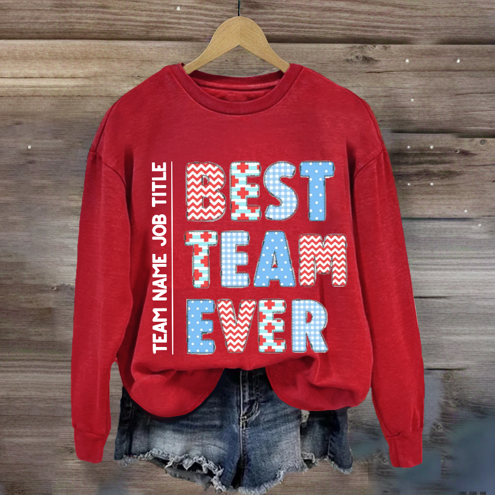 Personalized Team Name Plaid Design Sweatshirt