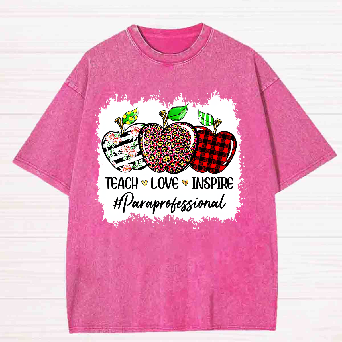Teach Love Inspire Para Washed T-shirt