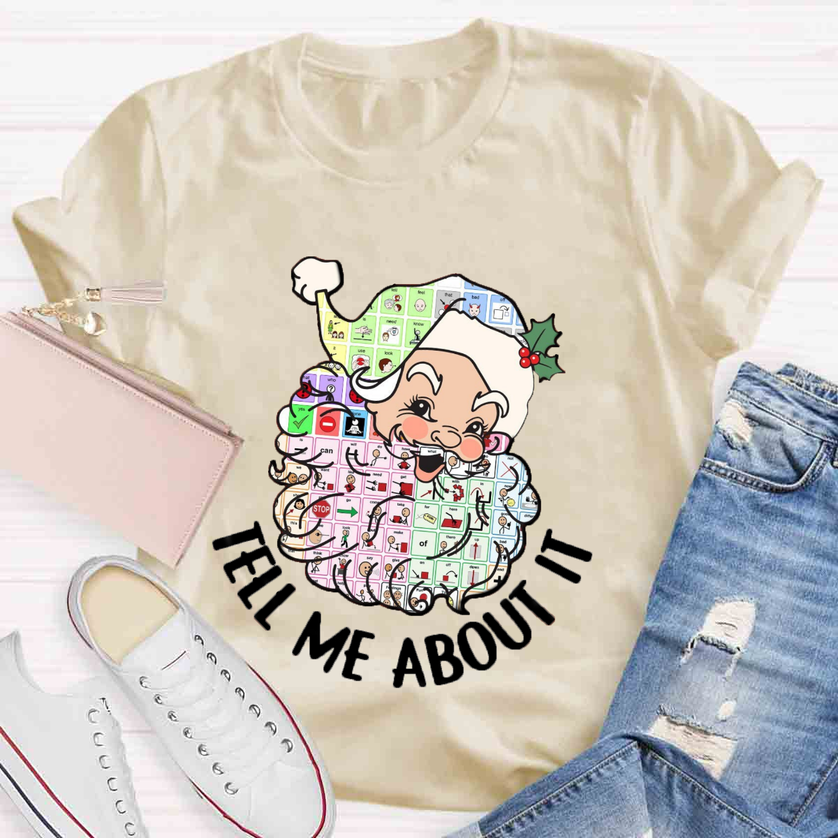 Santa Christmas Tell Me About It Speech Language Pathologist T-Shirt