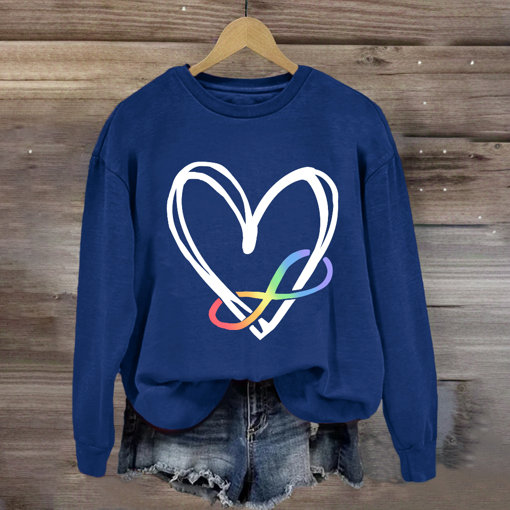 Infinity Heart Autism Awareness Love Needs No Words Sweatshirt