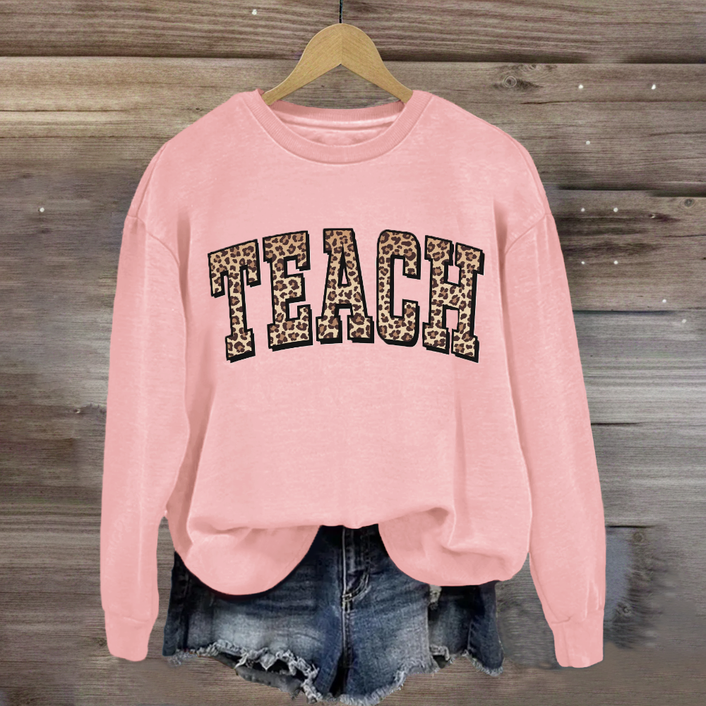 Leopard Teach Print Sweatshirt