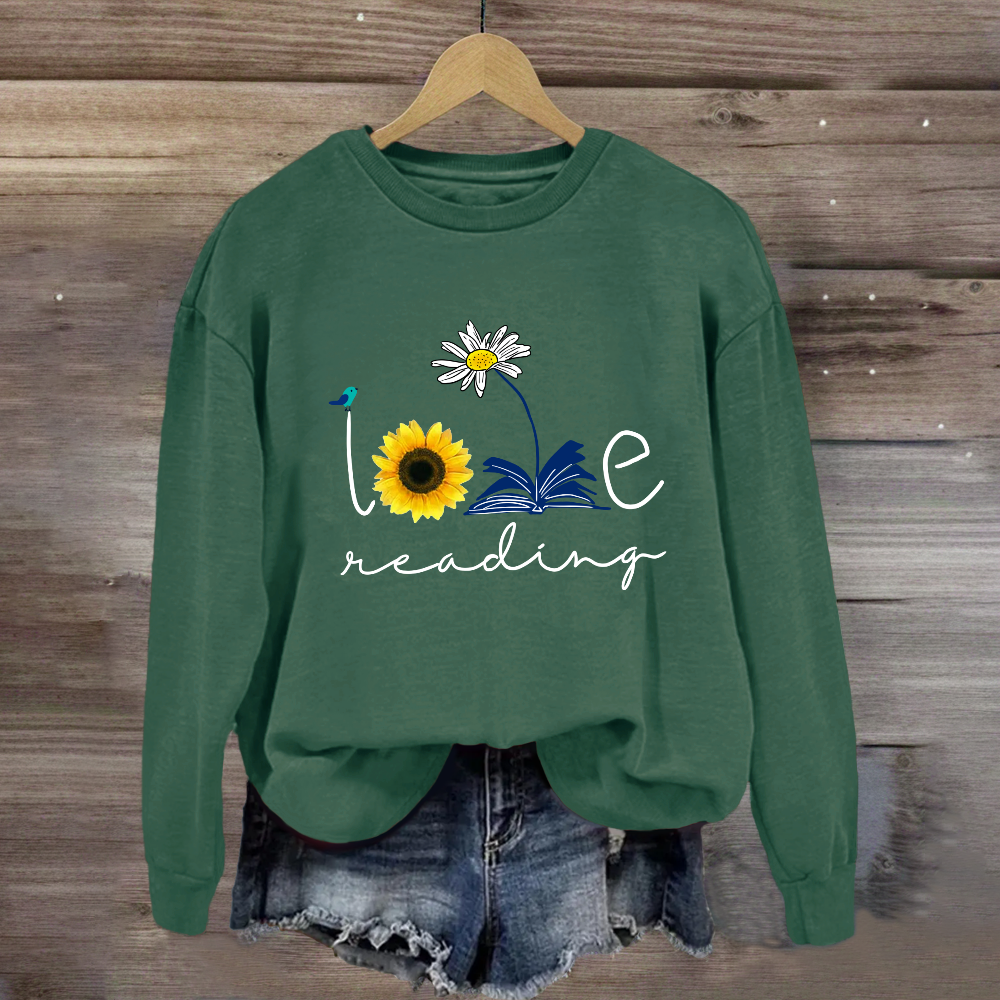 Loving Reading Daisy Books Sweatshirt