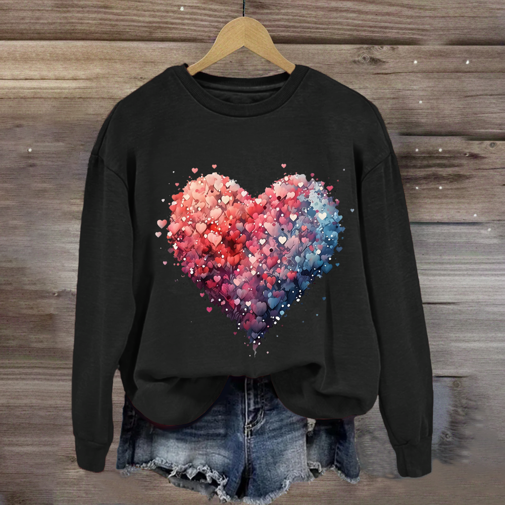 Valentine's Day Beautiful Watercolor Heart Sweatshirt