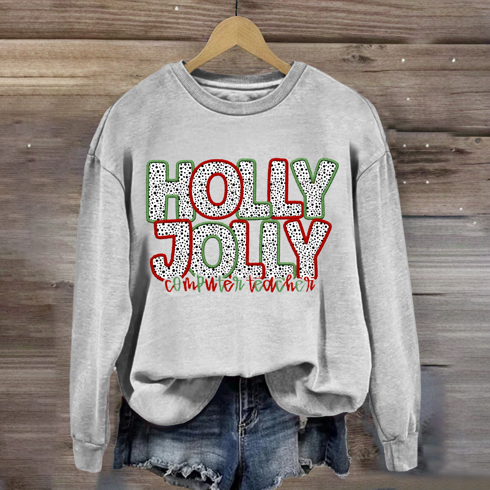 Personalized Subject Holly Jolly Sweatshirt