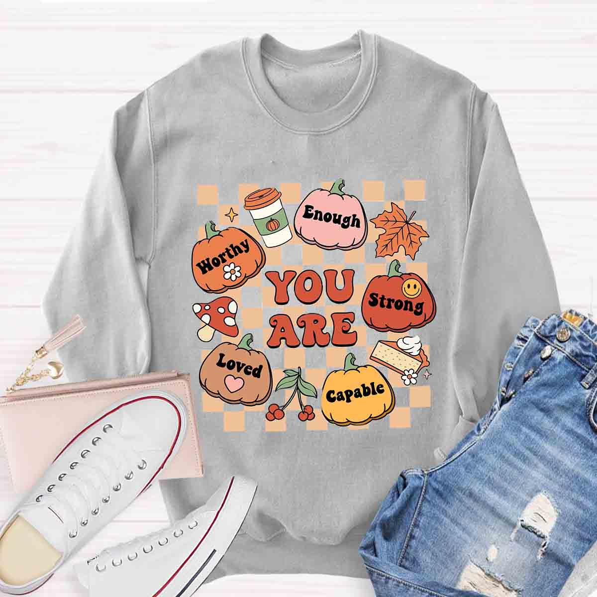 Autumn Thanksgiving Teacher Aide Pumpkin You Are Loved Sweatshirt