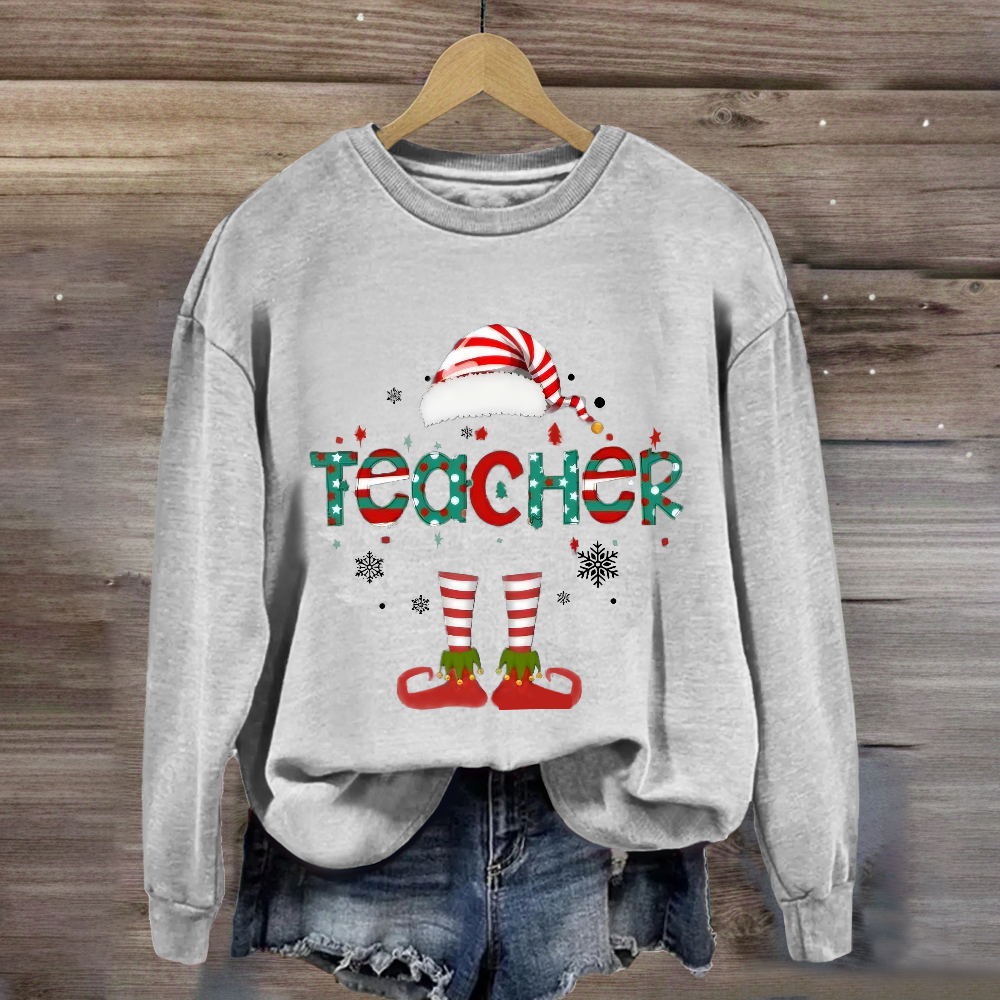 Christmas Teacher Elf Sweatshirt