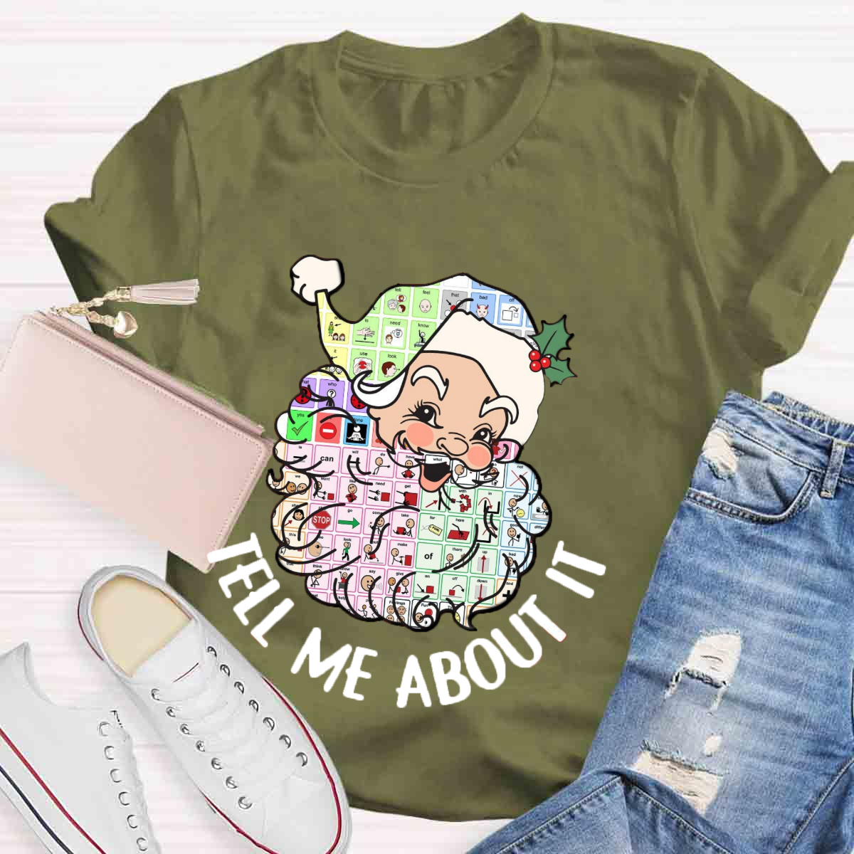 Santa Christmas Tell Me About It Speech Language Pathologist T-Shirt