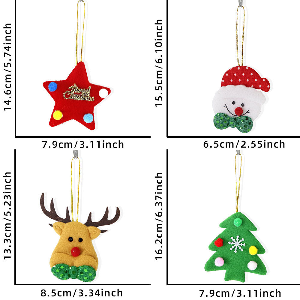 Christmas Tree Snowman Elk Ornament Set