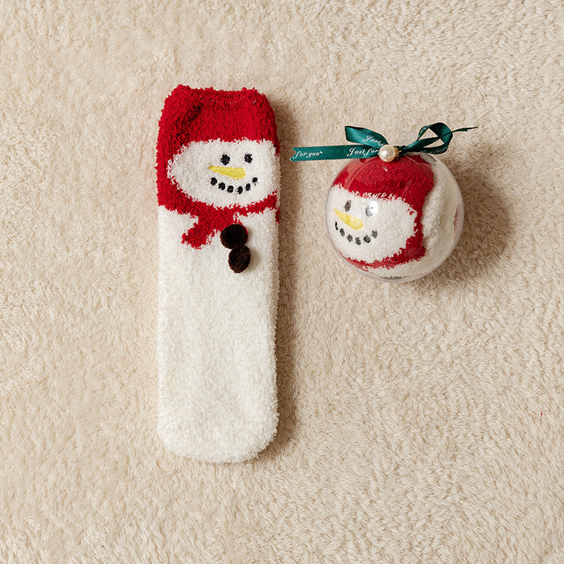 Christmas Coral Fleece Socks