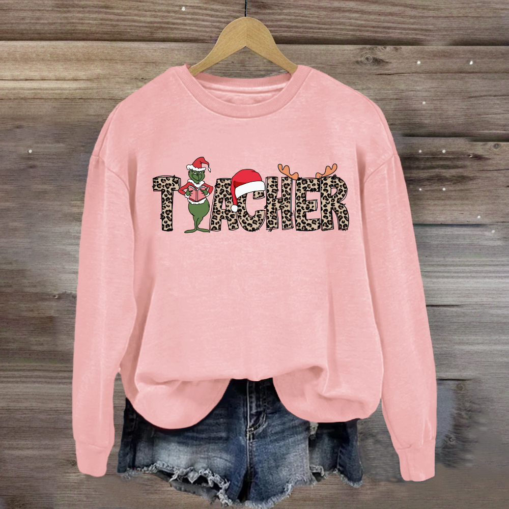 Christmas Leopard Teacher Sweatshirt