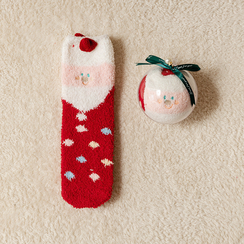 Christmas Coral Fleece Socks