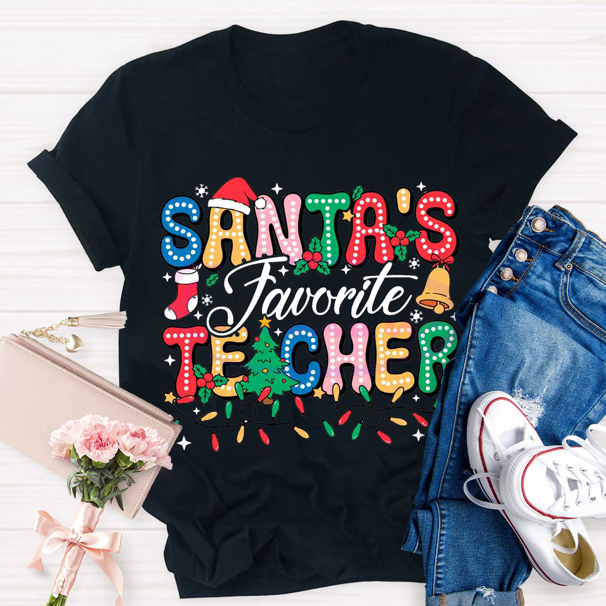 Santas Favorite Teacher T-Shirt