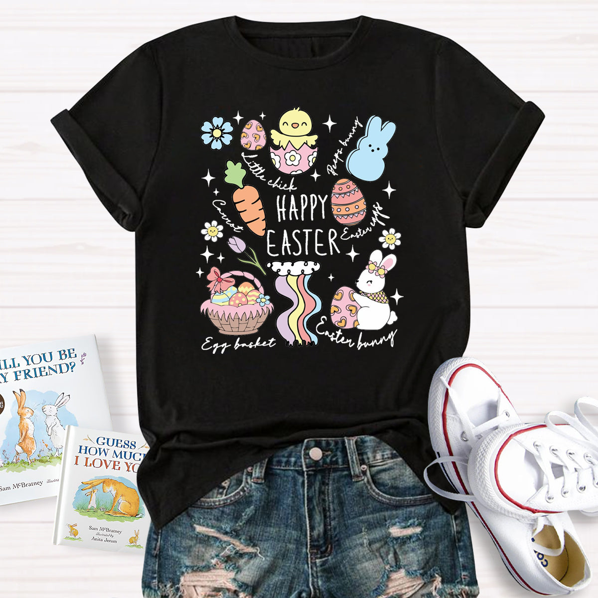 Happy Easter Egg Basket  T-Shirt