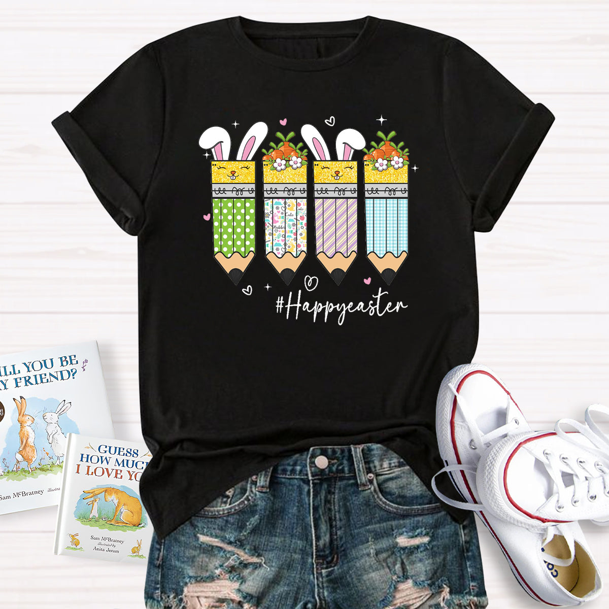 Happy Easter Pencil Teacher T-Shirt