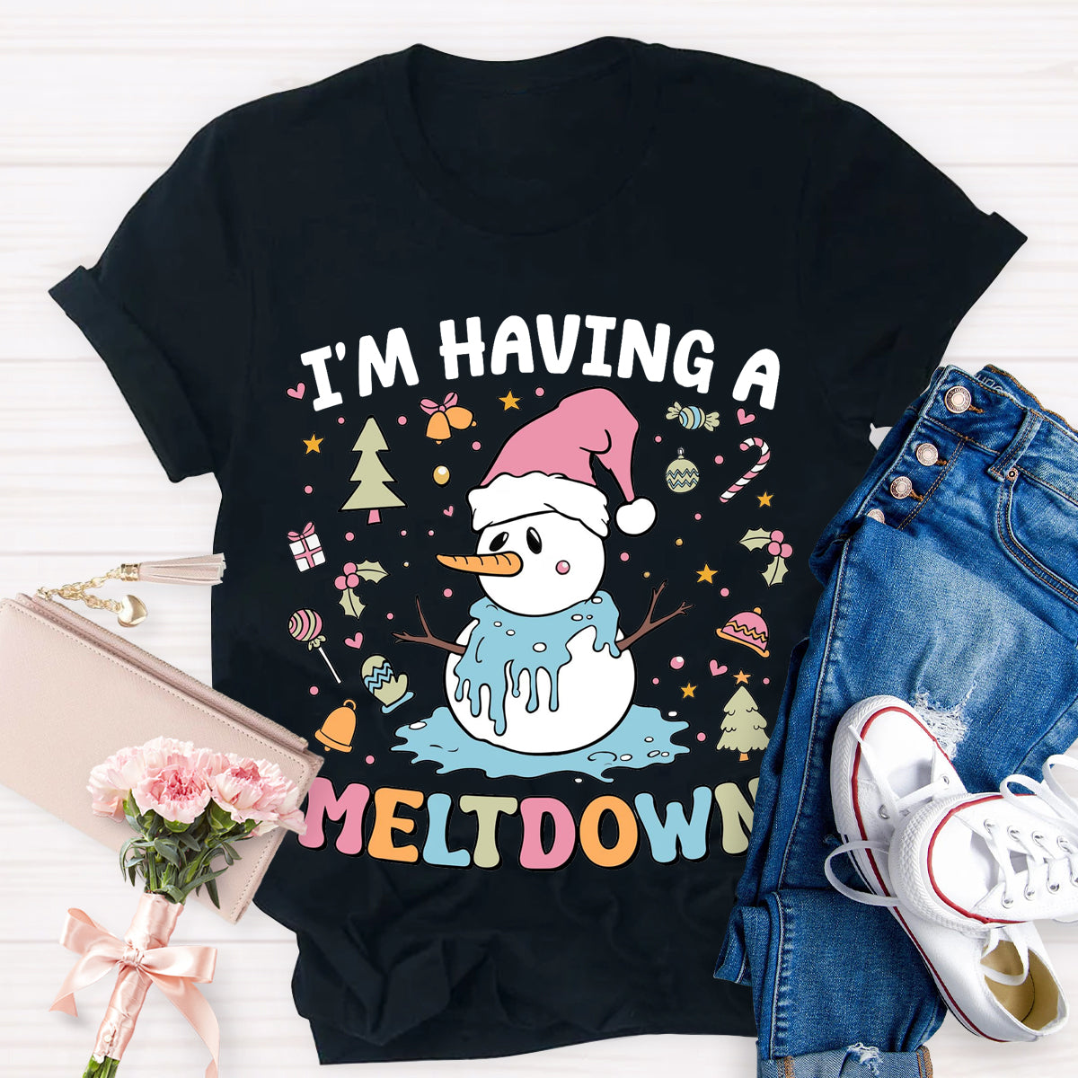 I'm Having a Meltdown Snowman Christmas T-Shirt