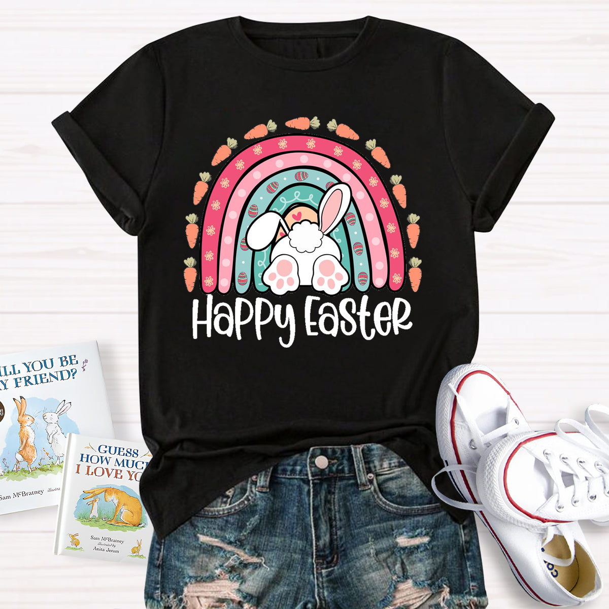 Happy Easter Carrot Rainbow T-Shirt