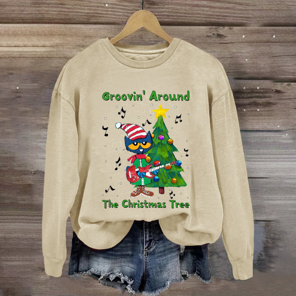 Groovin Around The Christmas Tree Sweatshirt