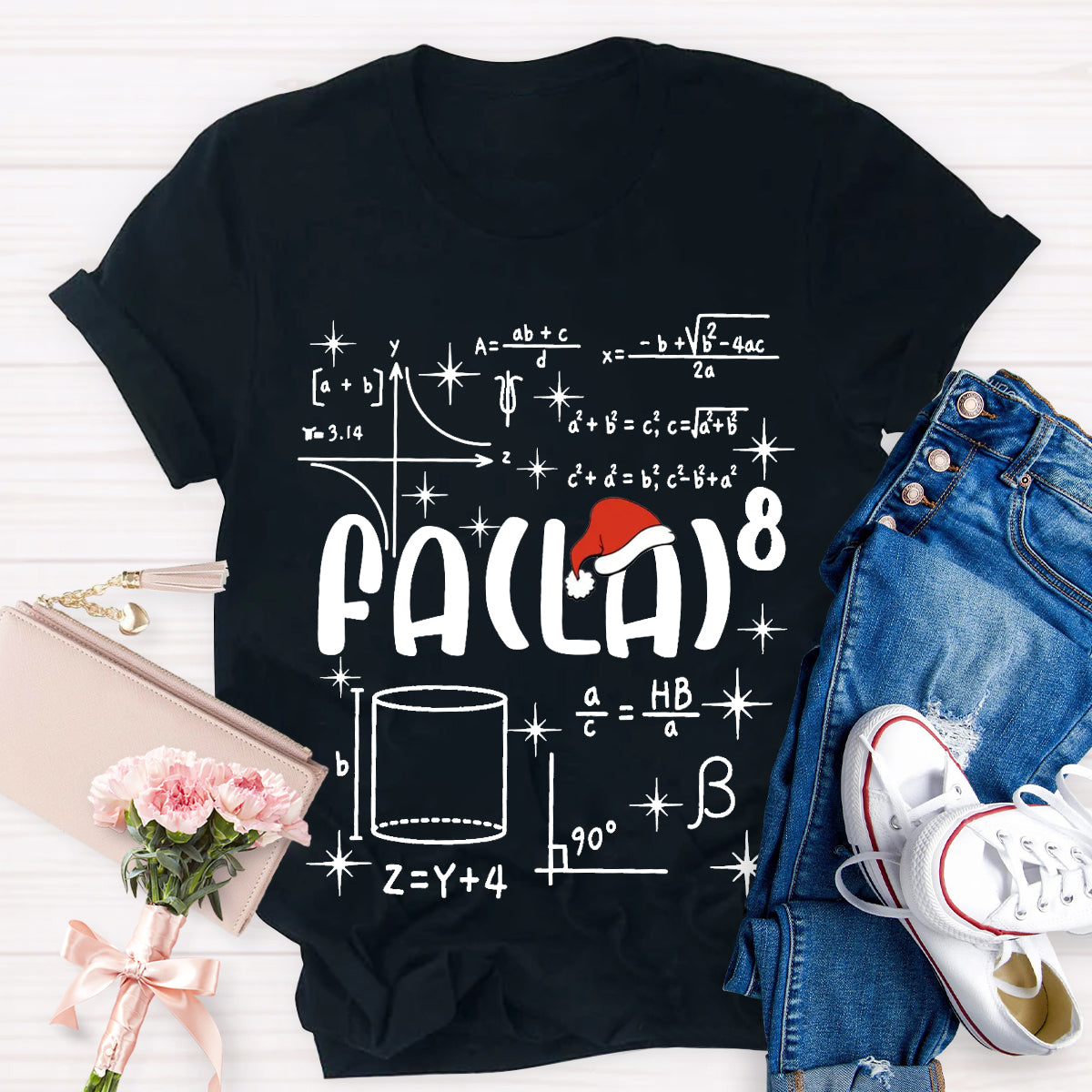 Fa La  Math Teacher Christmas T-Shirt