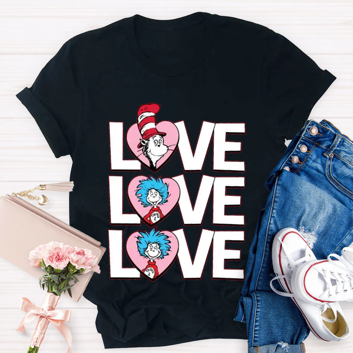 Valentine's Day With Pink Heart T-Shirt