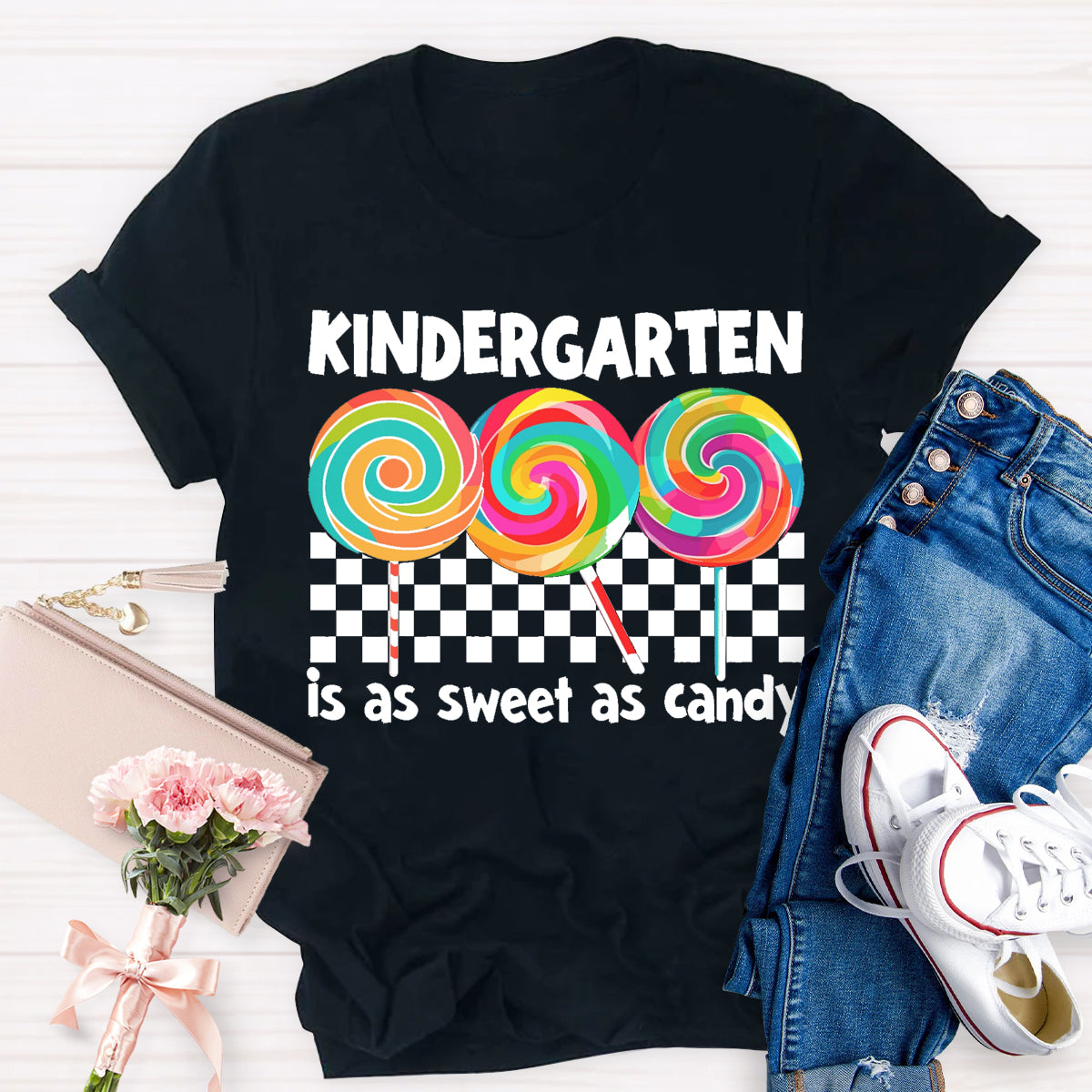 Kindergarten Is As Sweet As Candy Teacher T-Shirt