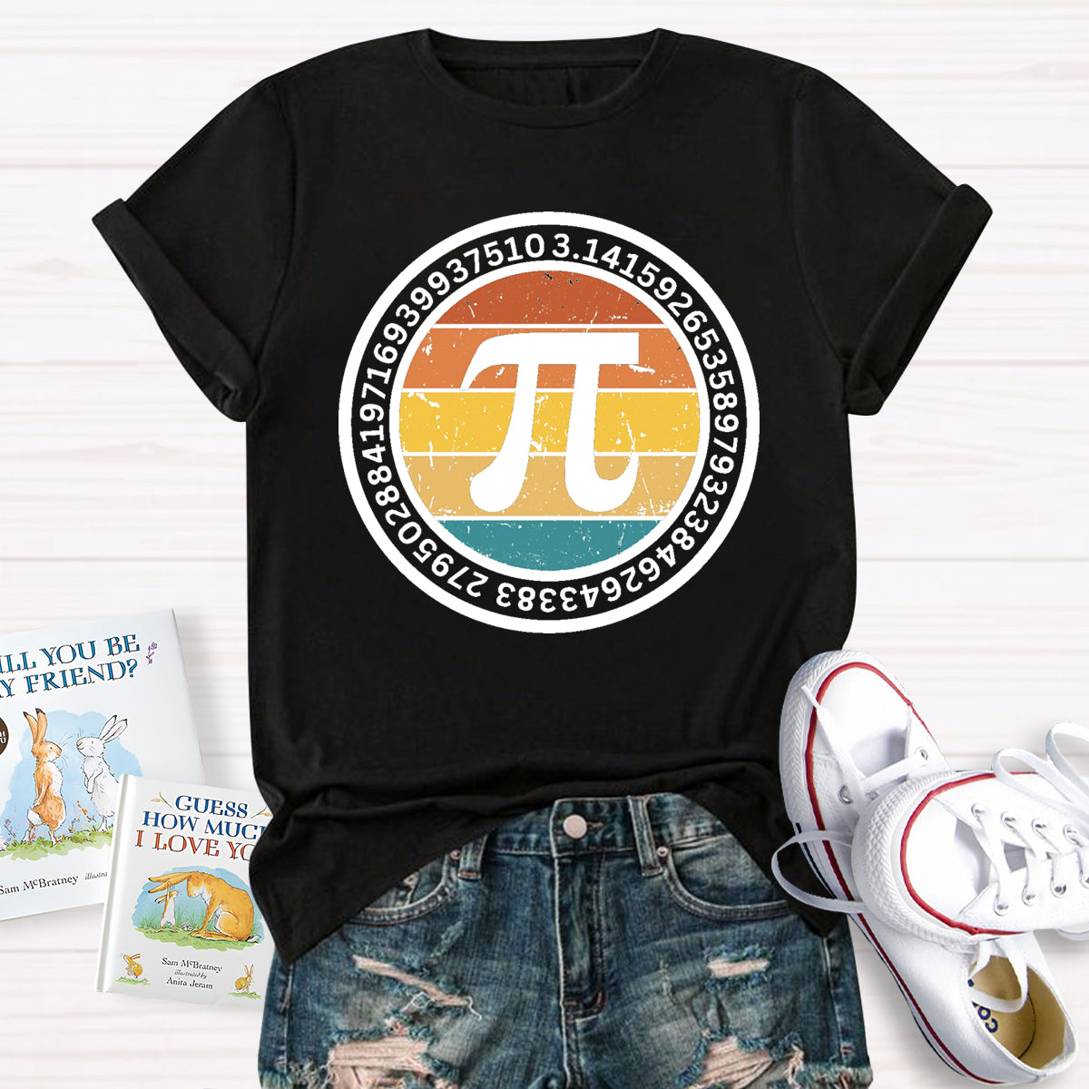 Vintage Pi Symbol Math Teacher T-Shirt