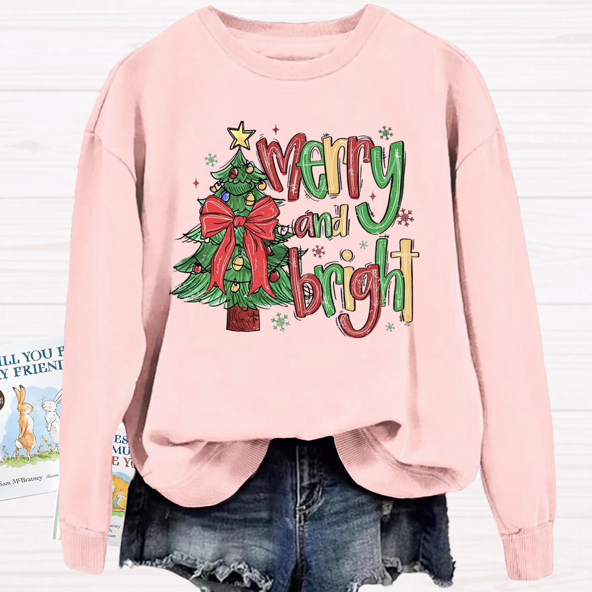 Merry And Bright Christmas Tree Sweatshirt