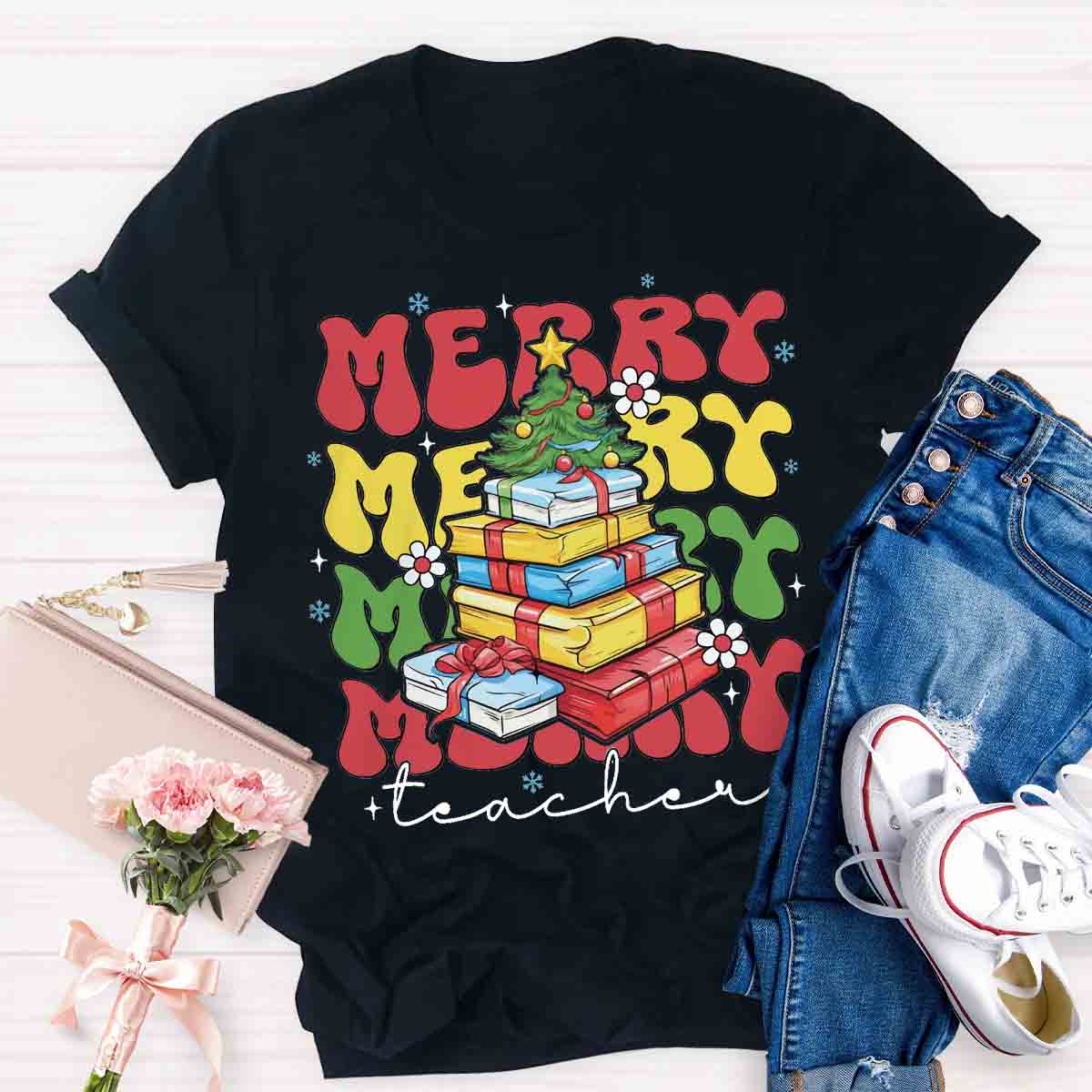 Merry Christmas Tree Teacher T-Shirt