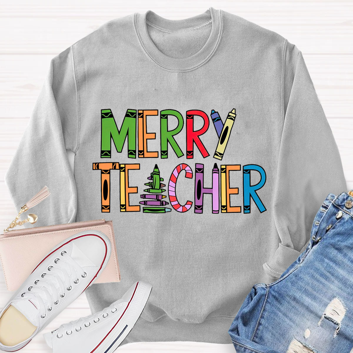 Cute Merry Christmas Teacher Sweatshirt