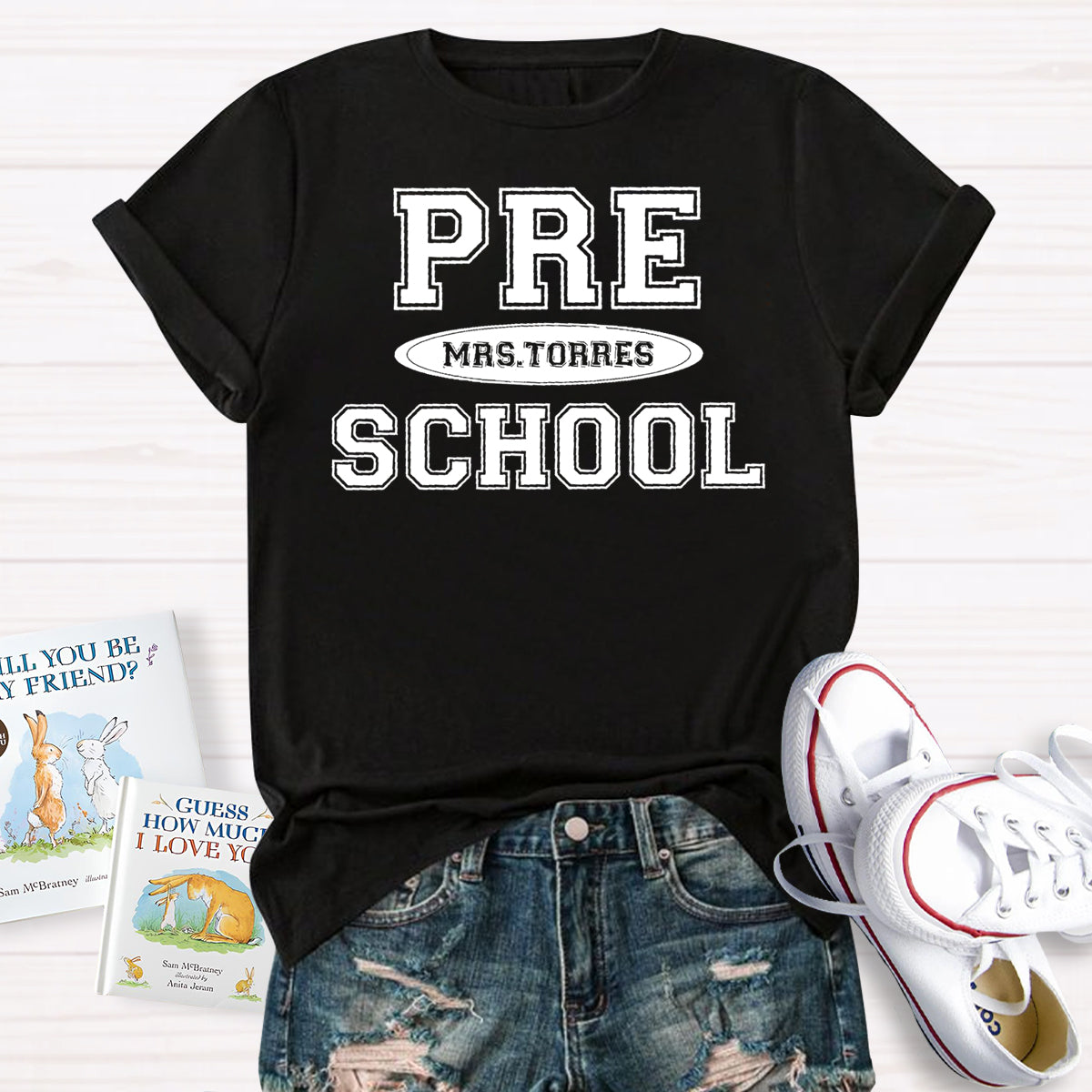 Personalized Preschool Teacher Name T-Shirt