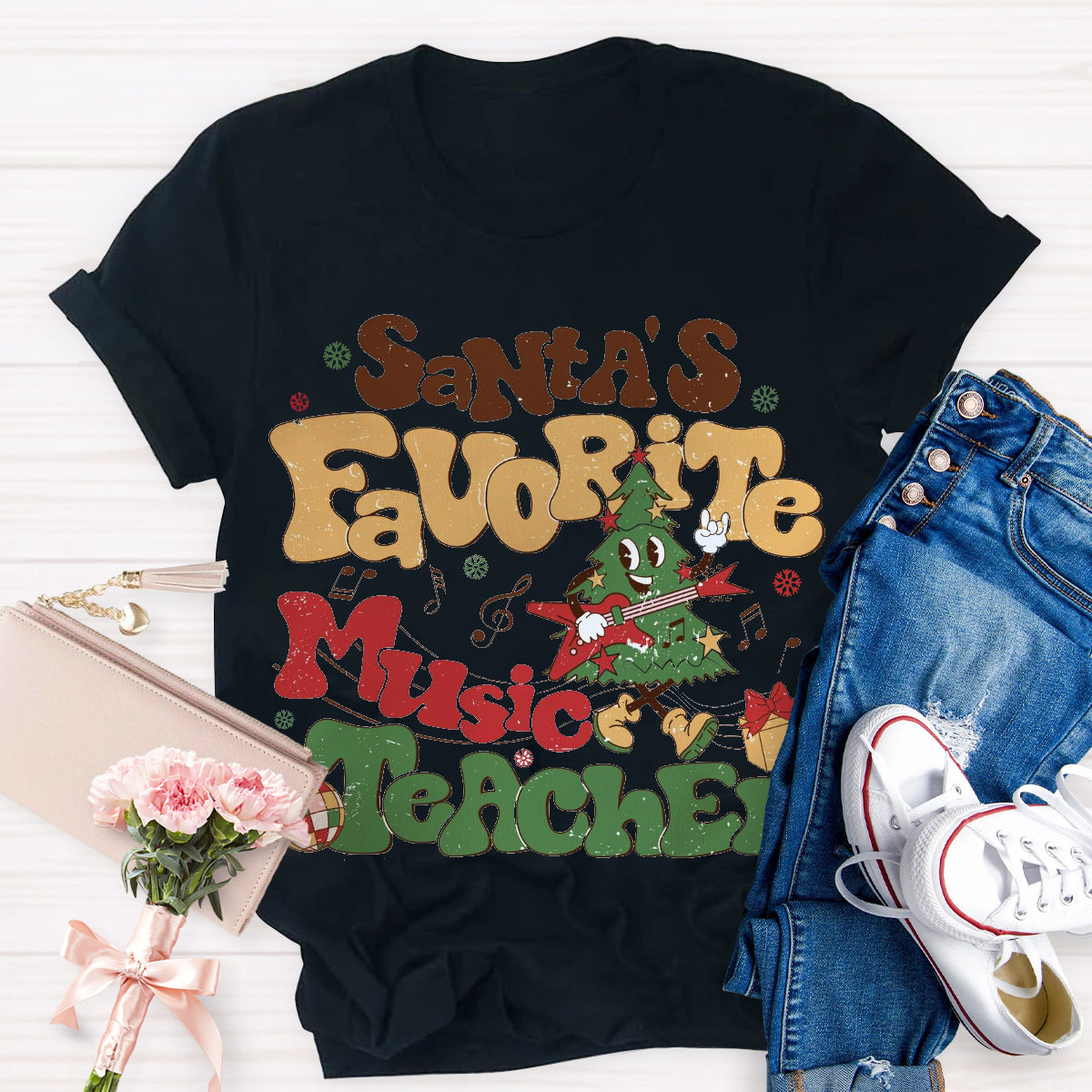 Santa's Favorite Music Teacher T-Shirt