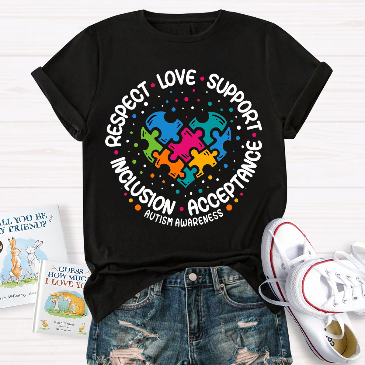 Love Support Acceptance Inclusion Respect  Autism Awareness T-Shirt