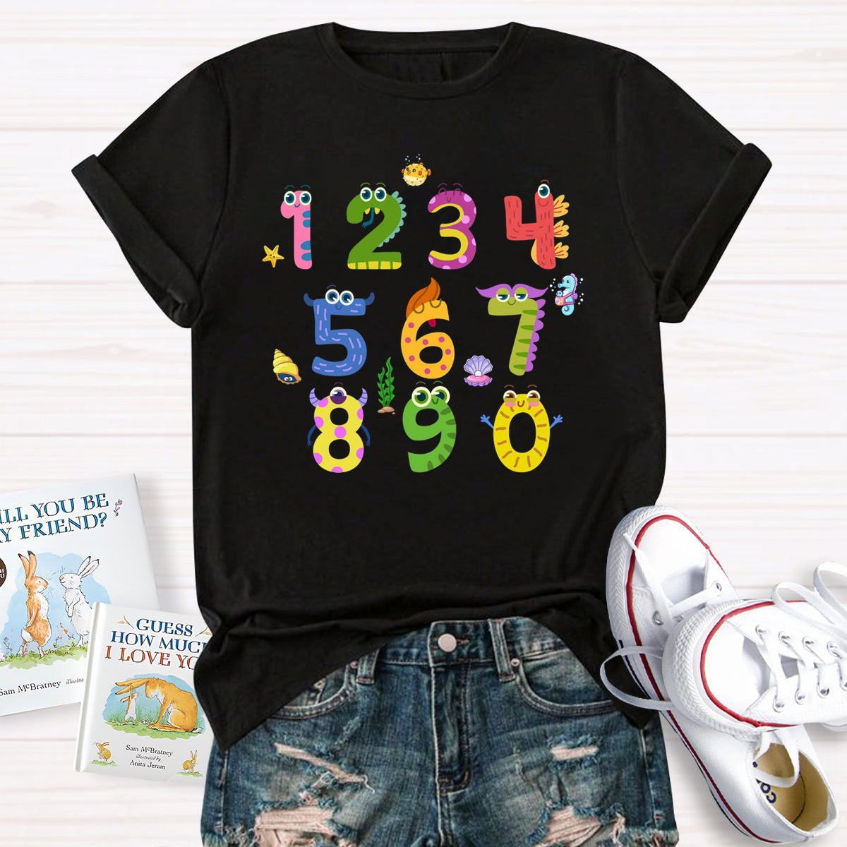 Number Monster Math Teacher T-Shirt