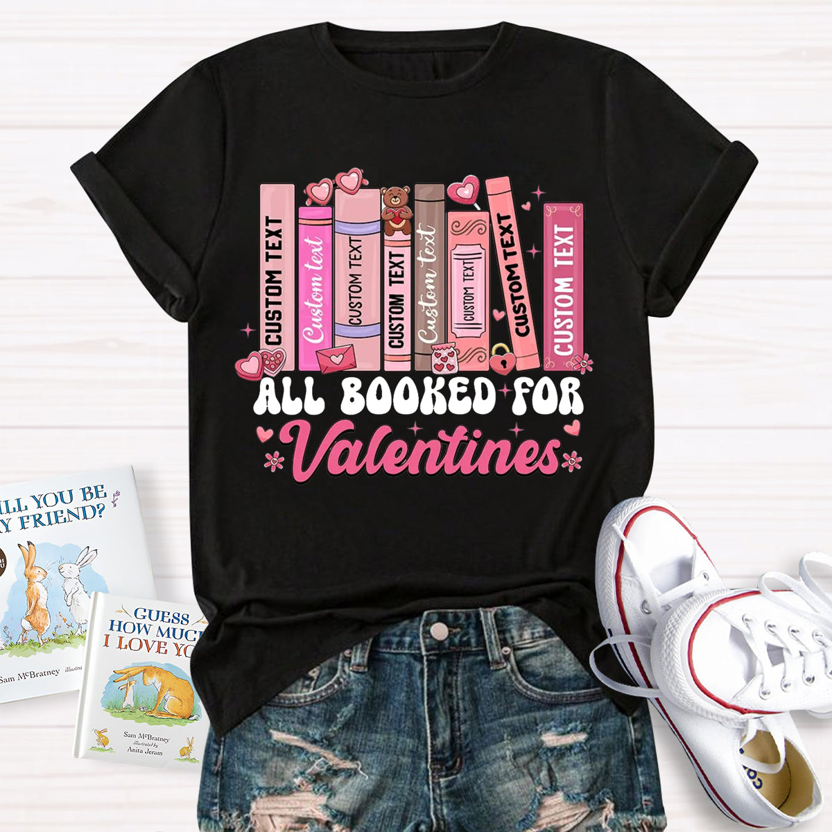 All Booked For Valentines Teacher T-Shirt