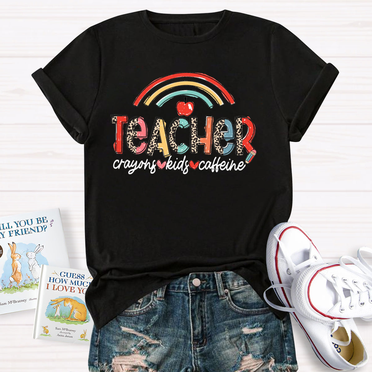 Teacher Crayons Kids Caffeine T-Shirt