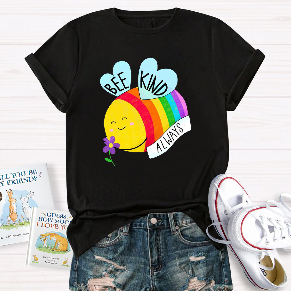 Be Kind Always Colorful Bee Teacher T-Shirt