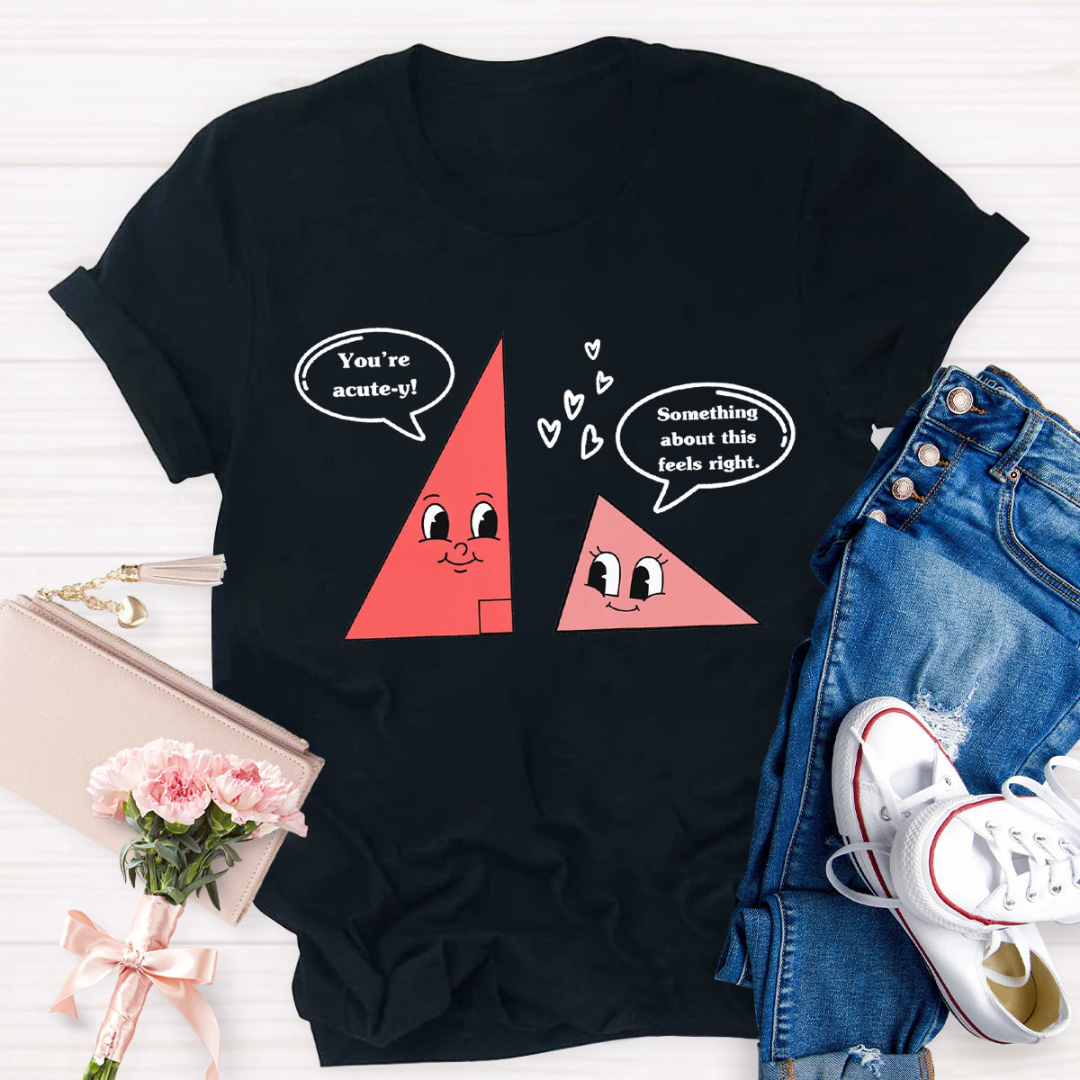 Love Triangle Valentine's Day Math Lover Teacher T-Shirt