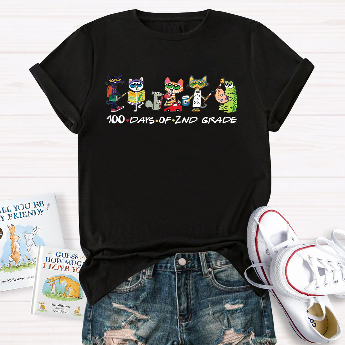 Personalized Grade 100 Days Of Second Grade Teacher T-Shirt