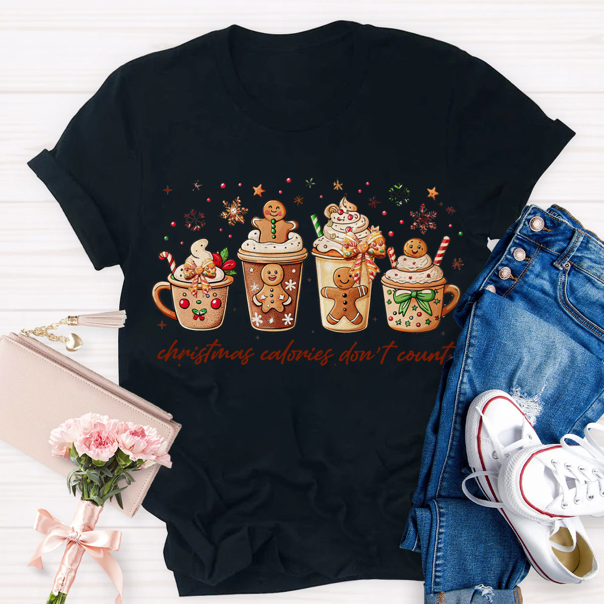 Christmas Coloring Don't Count Gingerbread Man T-Shirt